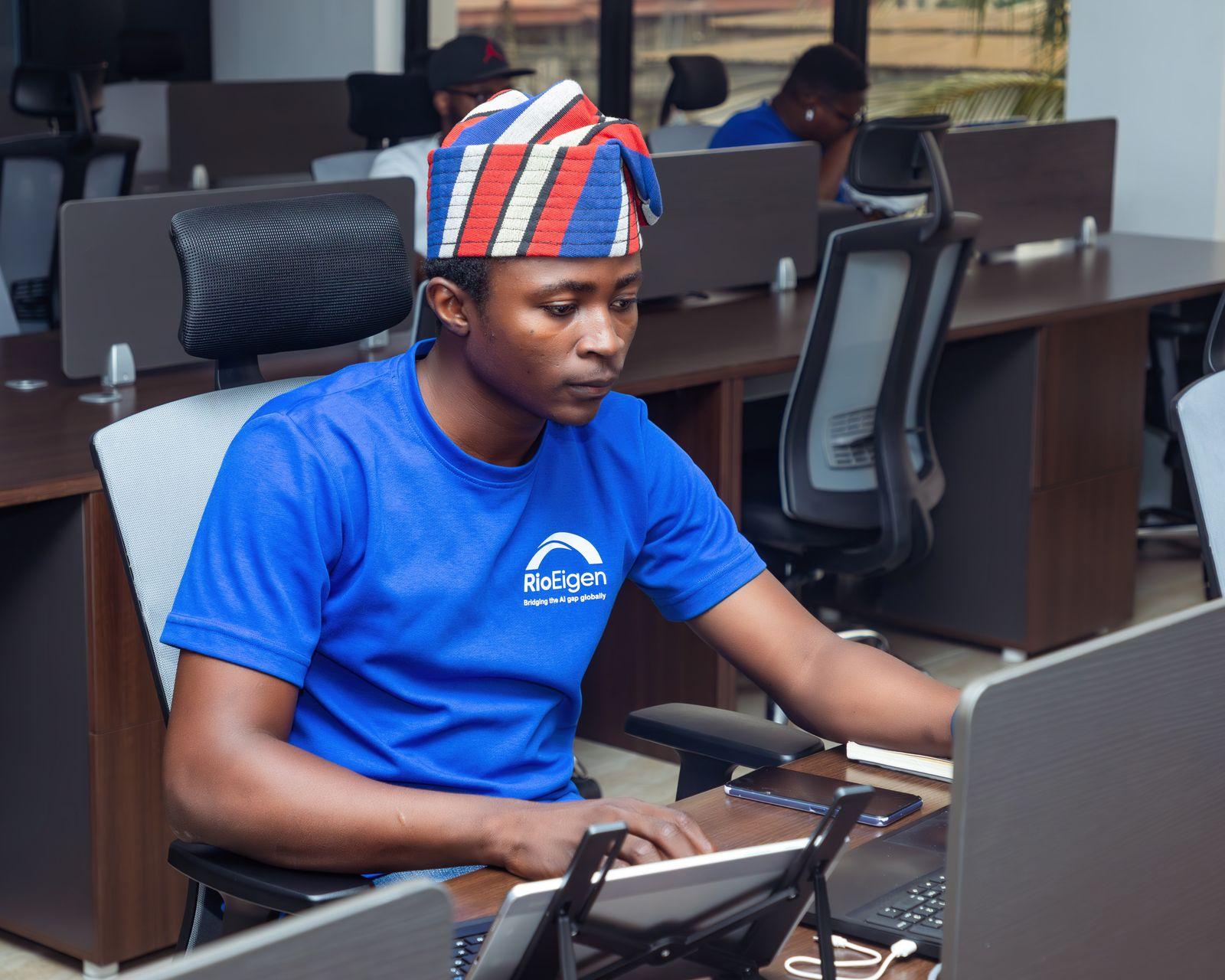 A software developer working at a computer